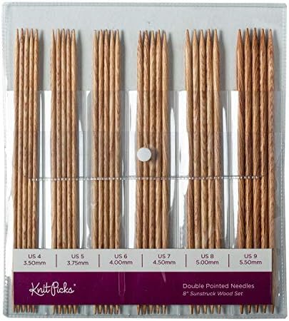 Knit Picks Double Pointed Wood Knitting Needles Set, 8 inches