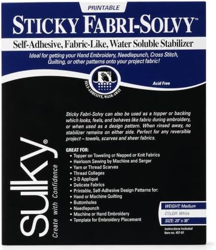 Sulky Sticky Fabri-Solvy Stabilizer 20"X36"