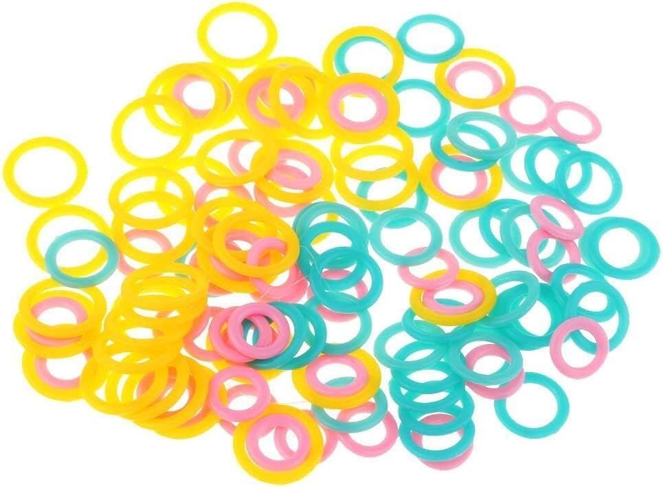 120 Pcs Mixed 2 Size Multi-Colored Stitch Marker Rings for DIY