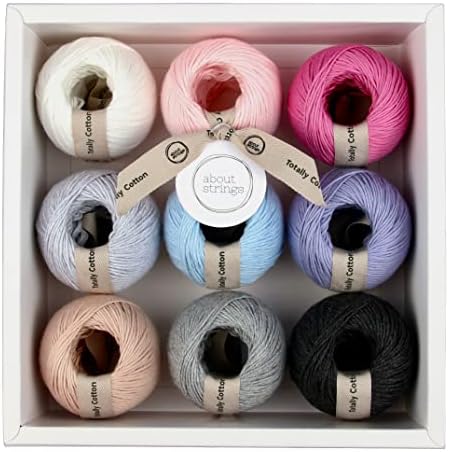 100% GOTS Organic Cotton Yarn - 9 Pastel Colors Box Set