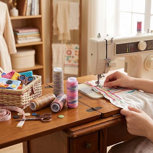 5pcs Multicolor Gradient Sewing Quilting Embroidery Thread Spools