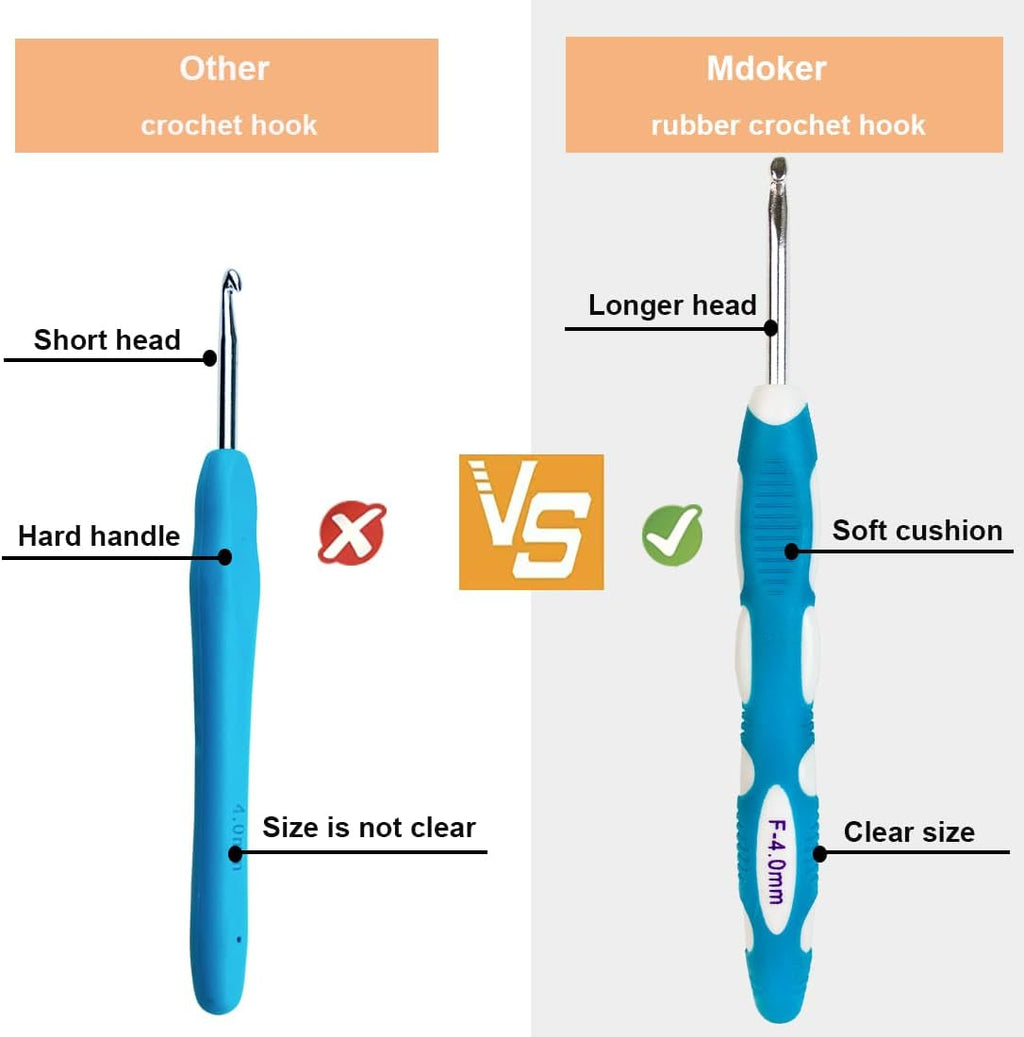 Mdoker Size M/13(9mm) Crochet Hook,Extra Long Crochet Hooks Needles