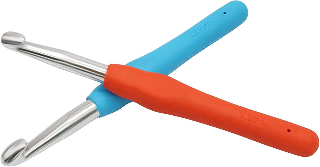 Hordion 2Pack Crochet Hook 9.0mm 10.0mm, Crochet Needles with Soft