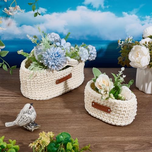 FREEBLOSS 2 Set Crochet Basket Kit Crochet Starter Kit with Detailed