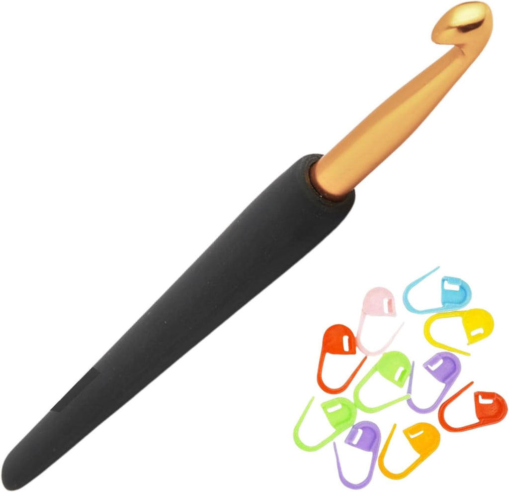KnitPro Soft-Feel 6in 12.00mm (US -) Ergonomic Gold-Finish Crochet