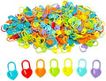 500PCS Plastic Crochet Stitch Markers, Heart Shape Locking Needle