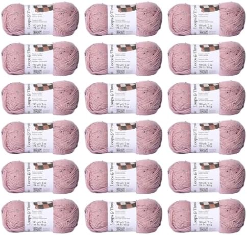 Loops & Threads Soft Rose Impeccable Tweed Yarn – Medium Weight Yarn