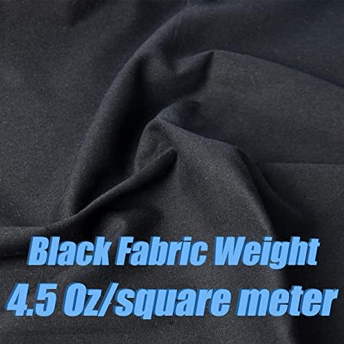 5 Yard Black Cotton Fabric,Natural Cotton Poplin Fabric by The Yard