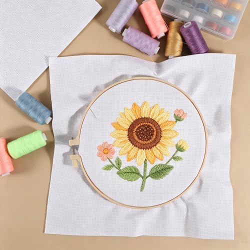24 PCS Aida Cloth 14 Count, 4 Sizes White Cross Stitch Fabric for