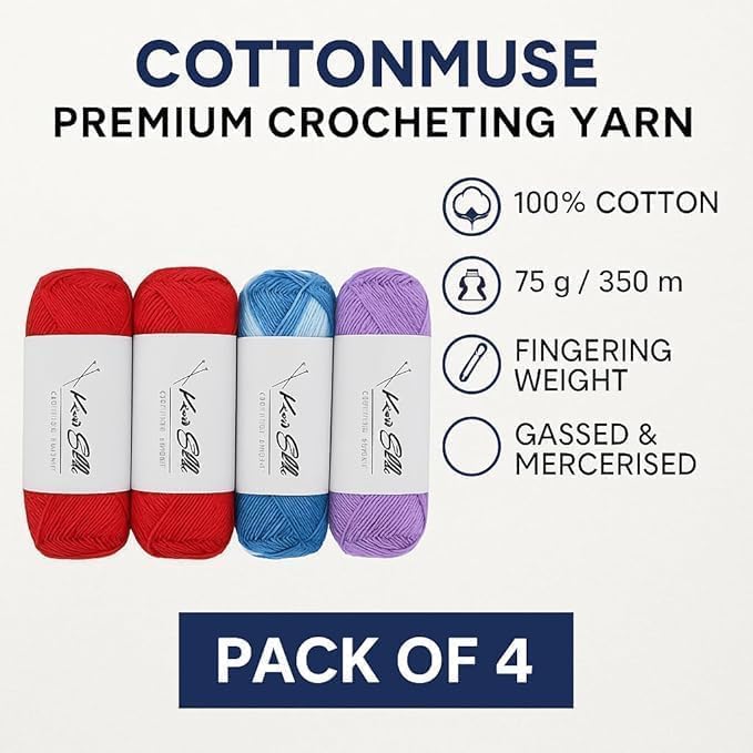 Knitsilk CottonMuse Gassed Mercerized Cotton Yarn, Yellow, Sport