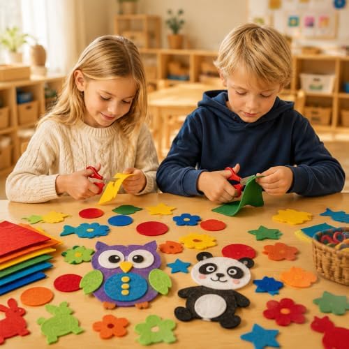 12"x12" Felt Fabric Sheets, 40 Pcs Assorted Colors Nonwoven Felt for