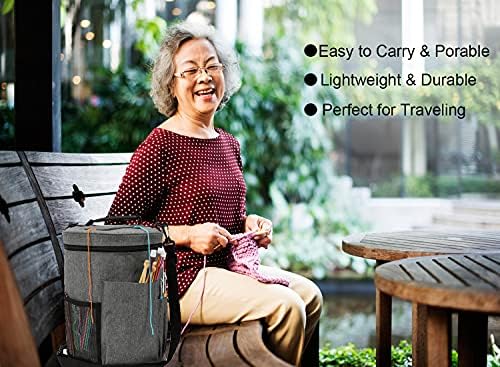 Weabetfu Large Capacity Portable Yarn Organizer Knitting Tote Storage