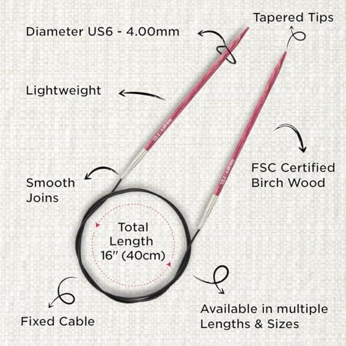 KnitPro Dreamz Fixed Circular Needles 16" (40cm) | US Size 6 (4mm)