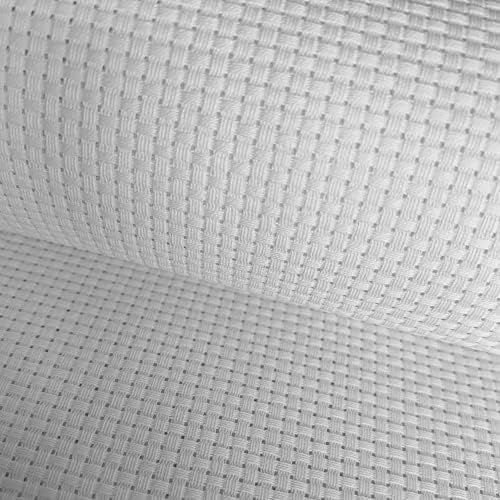 9 Count Aida Cloth Cross Stitch Fabric, White, 29" W x 39" L