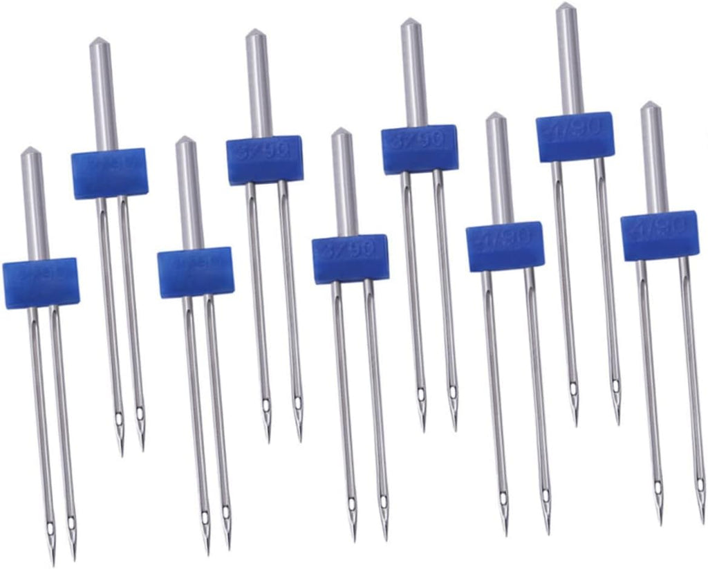 12Pcs Sewing Machine Twin Needles, Double Point Metal Set for Home Use