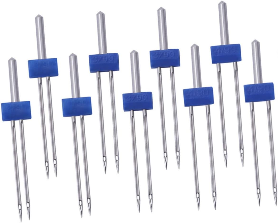 12Pcs Sewing Machine Twin Needles, Double Point Metal Set for Home Use