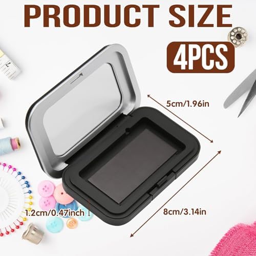 4Pcs Magnetic Pin Holder Box with Transparent Acrylic Lid, Strong