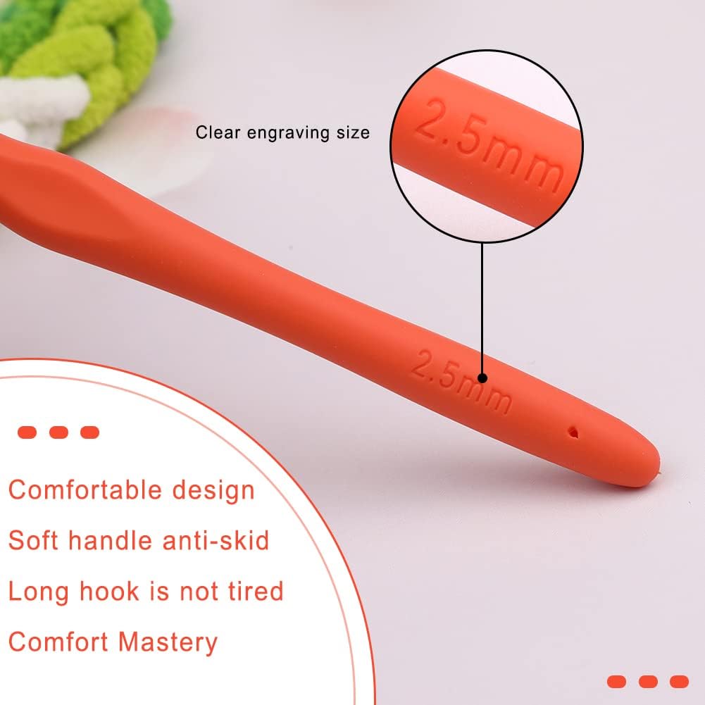 kgxulr Crochet Hook, 2.5 mm Crochet Needles, Ergonomic Crochet Hooks