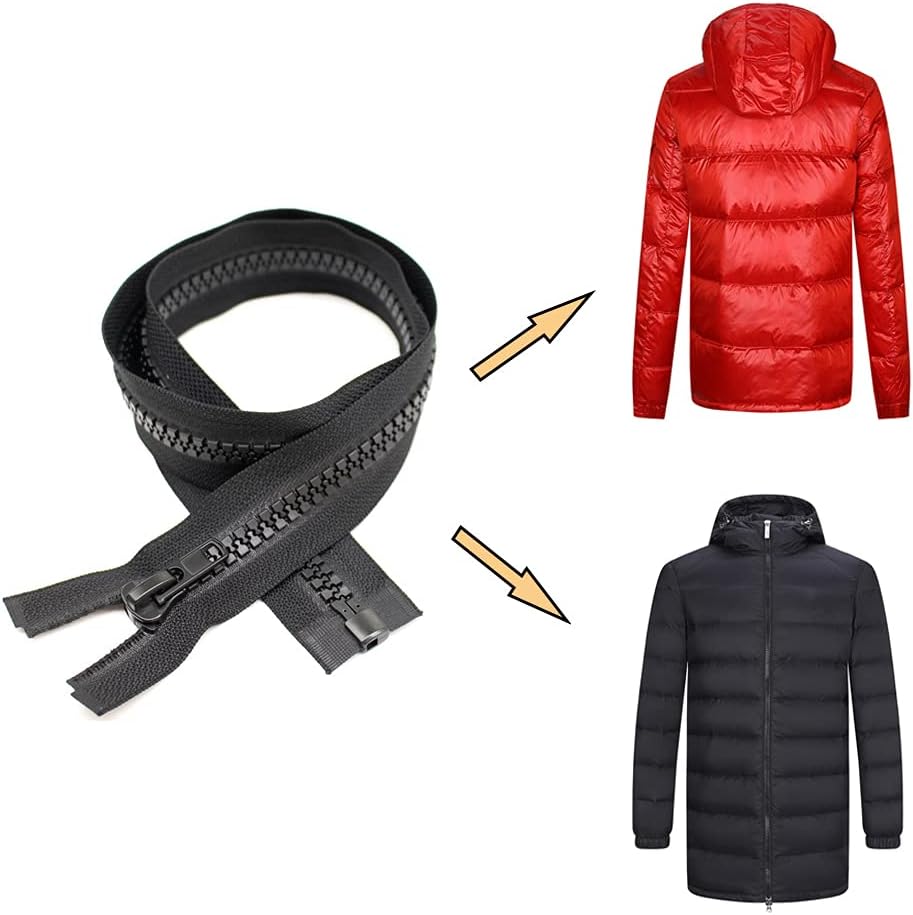 YaHoGa 2PCS 30 Inch #10 Heavy Duty Separating Jacket Zippers for