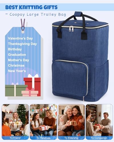 Coopay Portable Crochet Bag, Extra Large Yarn Storage for Crochet