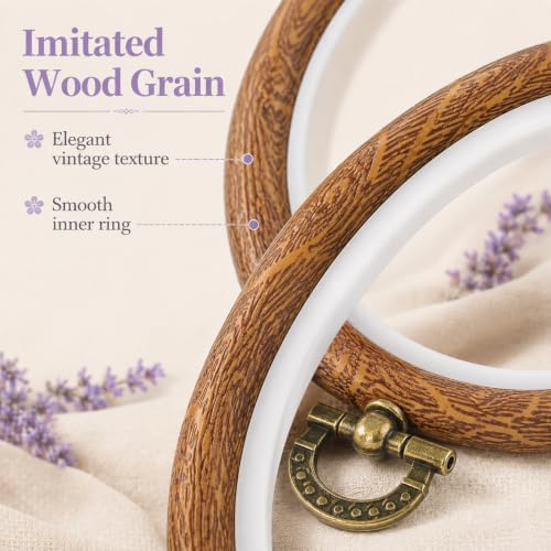 3 Pcs 4 Inch Wooden Embroidery Hoops Round Cross Stitch Hoop