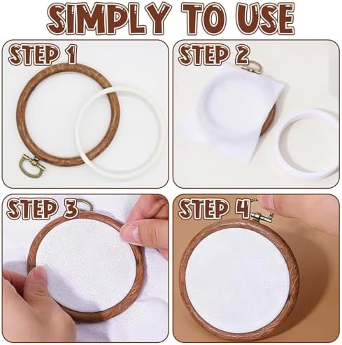 6Pcs 3 Inch Small Embroidery Hoops, Premium Oval Rubber Imitation