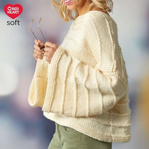 Red Heart Soft Yarn for Crocheting and Knitting, White, 3-Pack