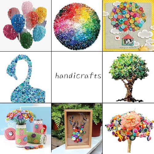 Greentime 250pcs Round Resin Buttons for Crafts DIY Sewing Ornaments
