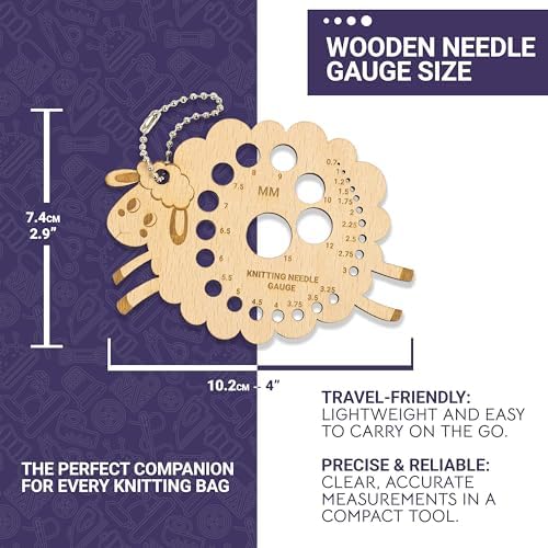 The Quilted Bear Wooden Knitting Needle Gauge - Knitting Gauge