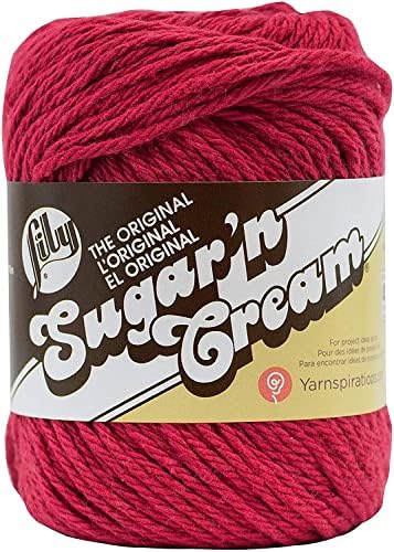 Lily Sugar'n Cream Cotton Yarn for Dishcloths Country Red 6-Pack