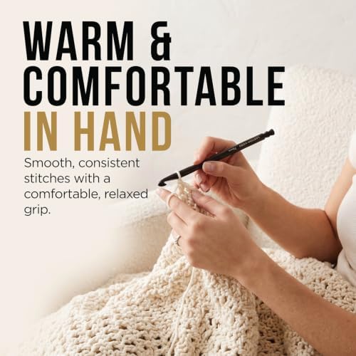 Lantern Moon Ebony Wood Single Ended Crochet Hook | US Size E (3.5mm)