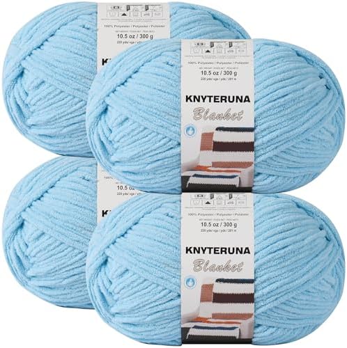 #6 Super Bulky Blanket Yarn for Crocheting - 4 Skeins