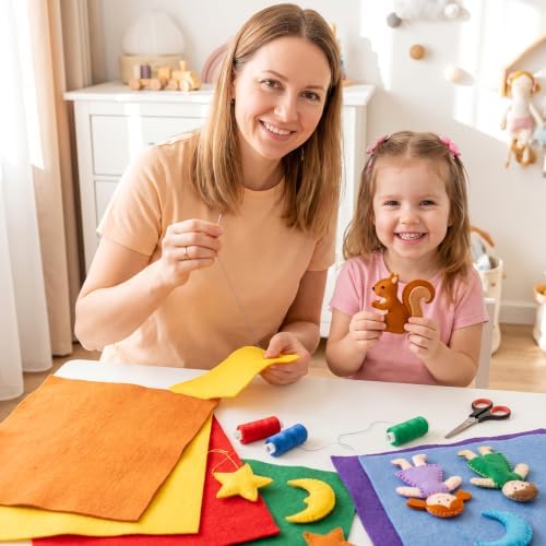 Simetufy 120 Pcs 8x12 Felt Sheets for Crafts, 40 Colors Stiff Felt