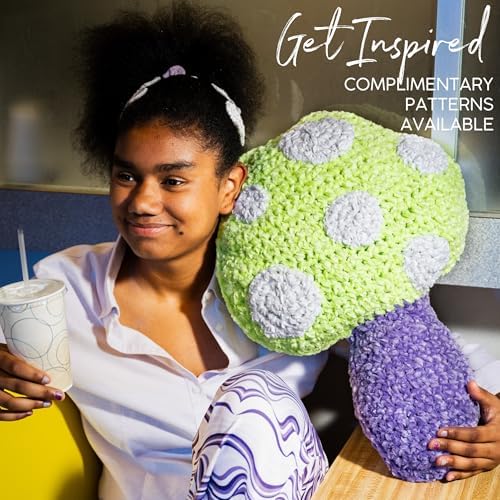 Lion Brand Yarn, DIY Glow Chenille Glow in the Dark Yarn, Purple