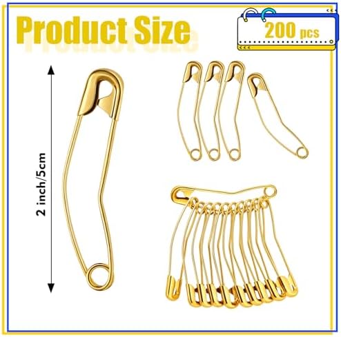 Cindeer 200 Count Curved Safety Pins Size 3, 2" / 50mm Quilting