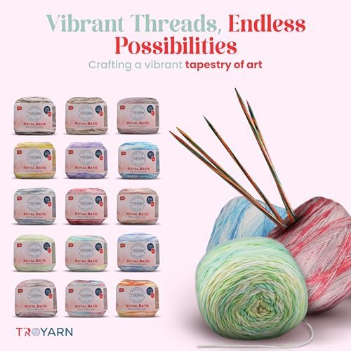 TROYARN Troyarn Royal Batik (3- Skeins Pack) Ombre Yarn with Rainbow