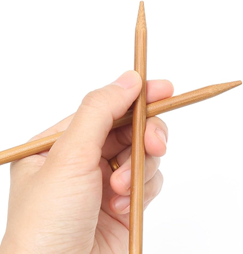 LannuMet 2 Pcs Bamboo Knitting Needles, 10mm Single Pointed Wooden