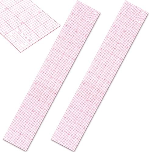 Zonon 2 Pack Clear Sewing Ruler 2 X 12 Inch Plastic Ruler for Quilting