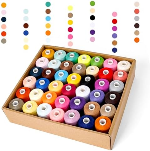 42 Spools All Purpose Sewing Thread 1000 Yards, Bobbin Polyester