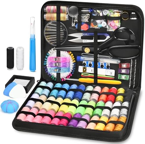 SUTQIGUI Sewing Kit for Adults with Heavy Duty Fabric Scissors