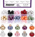 Swpeet 120Pcs 10mm 10 Color Half Pearl Buttons Assortment Kit