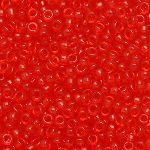 Miyuki Round Seed Beads, 15/0, 8.2 Gram Tube, 9140 Transparent Red