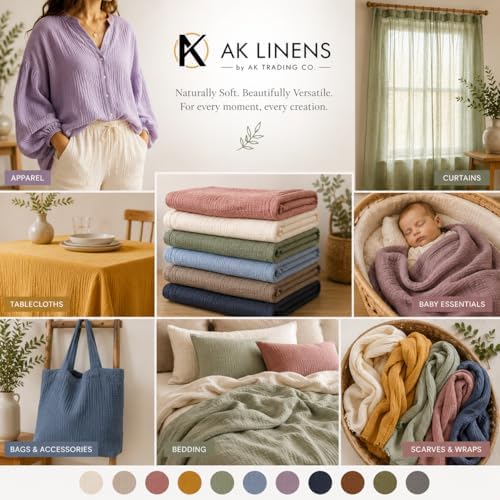 AK TRADING CO. 50" Wide 100% Cotton Island Breeze Gauze Fabric by The