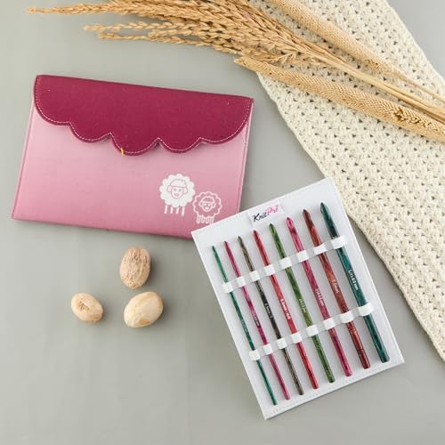KnitPro Dreamz Deluxe Single-Ended Crochet Hook Set | 8 US Sizes