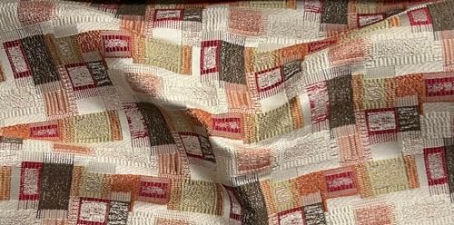 Luxurious Premium Brocade Jacquard Abstract Rug Design Antique Fabric