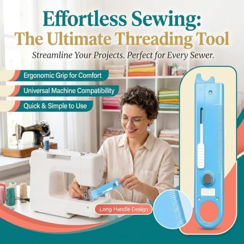 2Pcs Quick Needle Threader for Sewing, 3-in-1 Threader Tool Combining