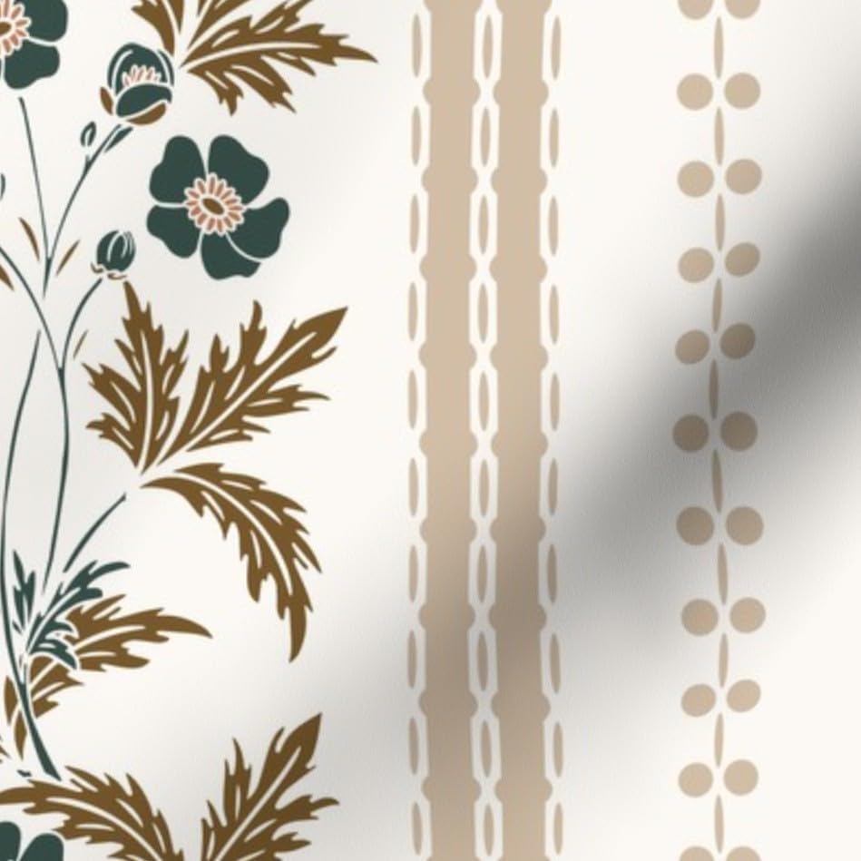 Spoonflower Fabric Floral Cottagecore Farmhouse on Essex Linen