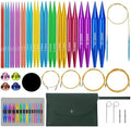 EEEKit 13-Pair Aluminum Interchangeable Knitting Needles Set