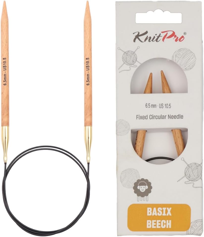KnitPro Basix Beech Fixed Circular Needles 47" (120cm) | US Size 10.5