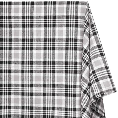 Flannel Brushed Tartan Plaid Fabric Geometric Hypoallergenic Cotton
